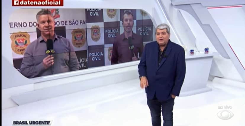 Datena avisou os reporteres de que estava com um dor de barriga e que talvez precisasse ser substituído Datena avisou os reporteres de que estava com um dor de barriga e que talvez precisasse ser substituído