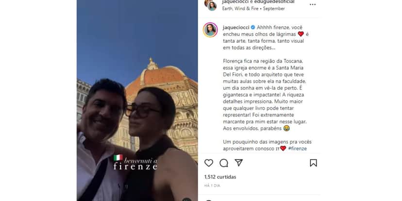 Edu Guedes e Jaqueline Ciocci na Itália Edu Guedes e Jaqueline Ciocci na Itália