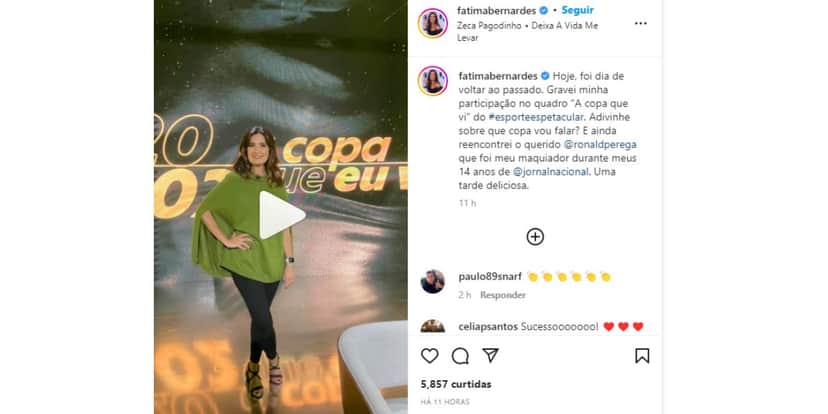 Fátima Bernardes participou do quadro o que vi na copa Fátima Bernardes participou do quadro o que vi na copa