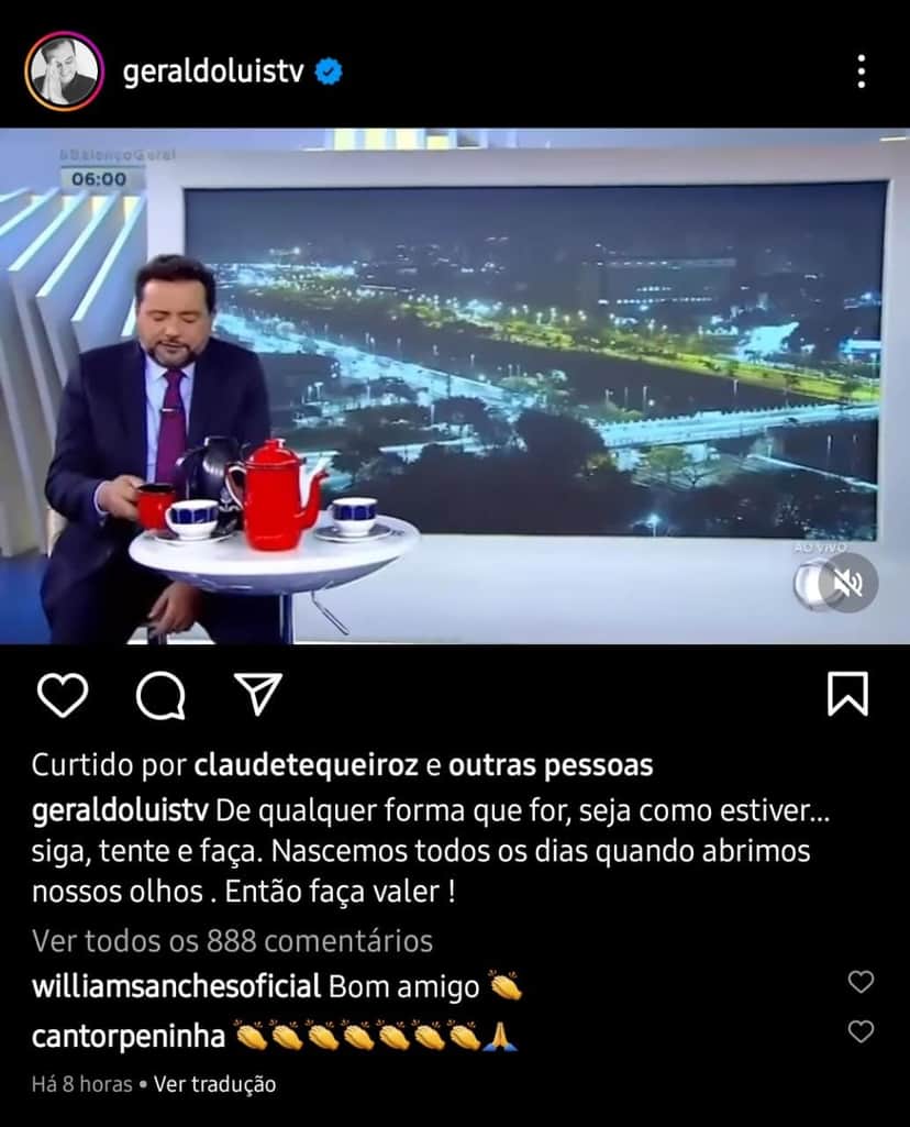 Publicação de Geraldo Luís (Foto: Reprodução/ Instagram) Publicação de Geraldo Luís (Foto: Reprodução/ Instagram)