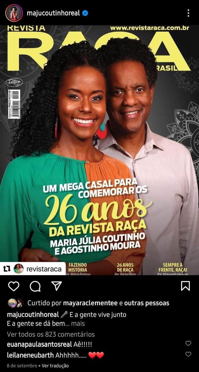 Publicação de Maju Coutinho (Foto: Divulgação) Publicação de Maju Coutinho (Foto: Divulgação)