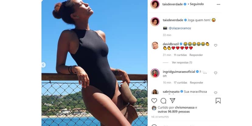 Tais Araújo com belo maiô Tais Araújo com belo maiô