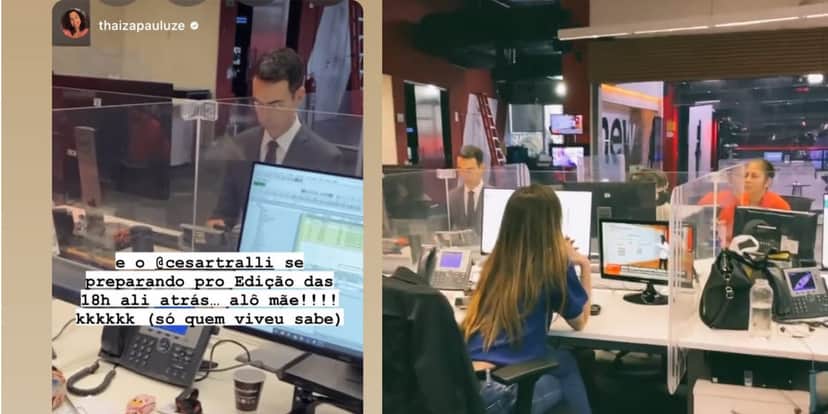 Thaiza Pauluze mostra bastidores da Globo (Reprodução: Instagram) Thaiza Pauluze mostra bastidores da Globo (Reprodução: Instagram)