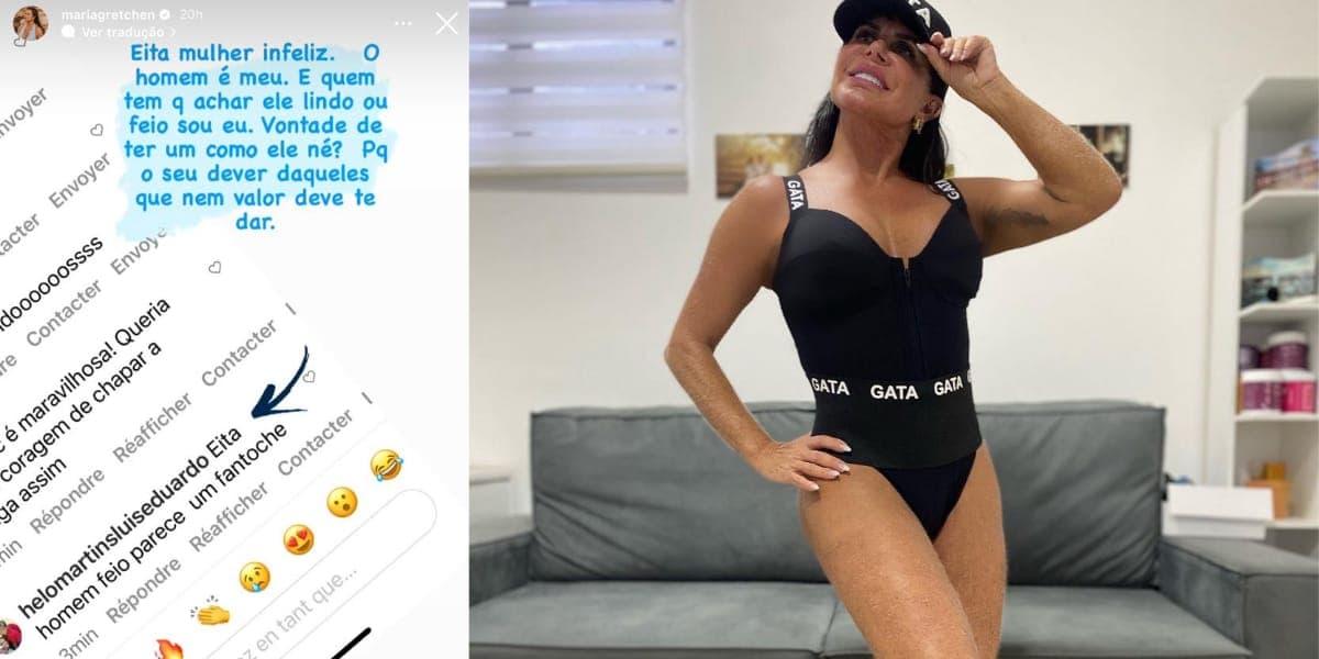 Gretchen rebate seguidora após criticar seu marido (Reprodução: Instagram) Gretchen rebate seguidora após criticar seu marido (Reprodução: Instagram)
