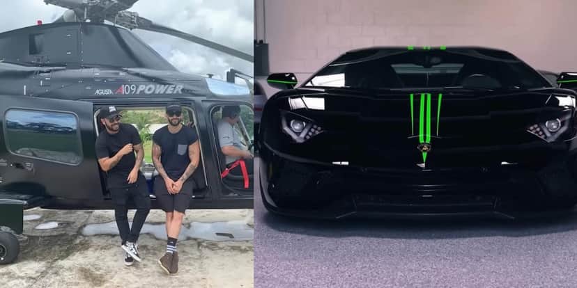 Helicóptero e um dos muitos carros de luxo de Gusttavo Lima (Reprodução: Youtube) Helicóptero e um dos muitos carros de luxo de Gusttavo Lima (Reprodução: Youtube)