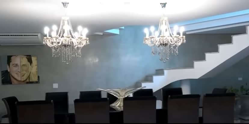 Decoração da mansão de Leonardo (Reprodução: Youtybe) Decoração da mansão de Leonardo (Reprodução: Youtybe)