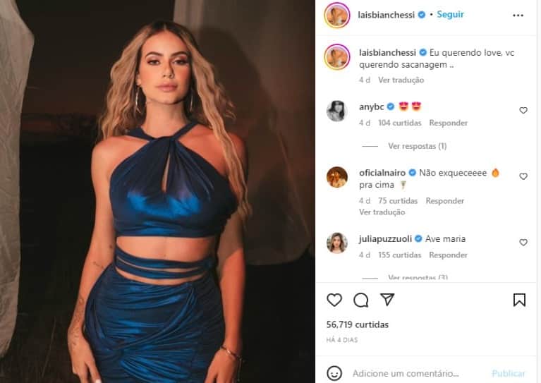 Laís Biachessi trocou farpas com o ex na web (Foto: Reprodução/Instagram) Laís Biachessi trocou farpas com o ex na web (Foto: Reprodução/Instagram)