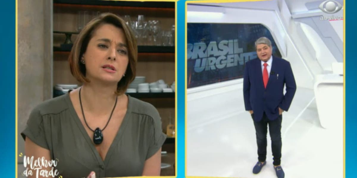 Datena durante conversa com Cátia Fonseca no 'Melhor da Tarde' (Reprodução: Band) Datena durante conversa com Cátia Fonseca no 'Melhor da Tarde' (Reprodução: Band)