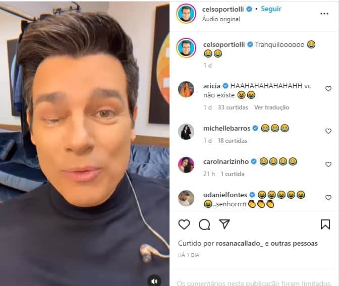 Celso Portiolli surge com o olho tremendo nos bastidores do SBT - Foto: Reprodução Celso Portiolli surge com o olho tremendo nos bastidores do SBT - Foto: Reprodução