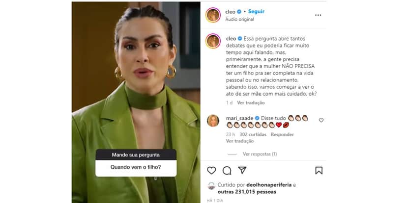 Cleo fala sobre maternidade Cleo fala sobre maternidade