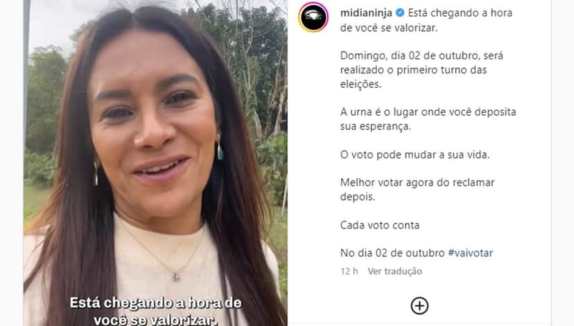Dira Paes faz colaboração com o portal Midia Ninja e manda recado importante ao público sobre as eleições 2022 Dira Paes faz colaboração com o portal Midia Ninja e manda recado importante ao público sobre as eleições 2022