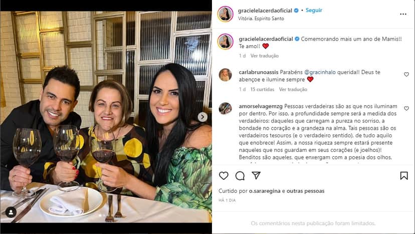 Zezé surge ao lado da sogra em momento raro - Foto: Reprodução Zezé surge ao lado da sogra em momento raro - Foto: Reprodução