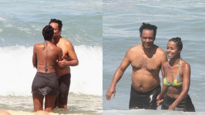 Maju Coutinho, da Globo, surge aos beijos com seu grande amor em praia carioca (Reprodução/ AgNews) Maju Coutinho, da Globo, surge aos beijos com seu grande amor em praia carioca (Reprodução/ AgNews)