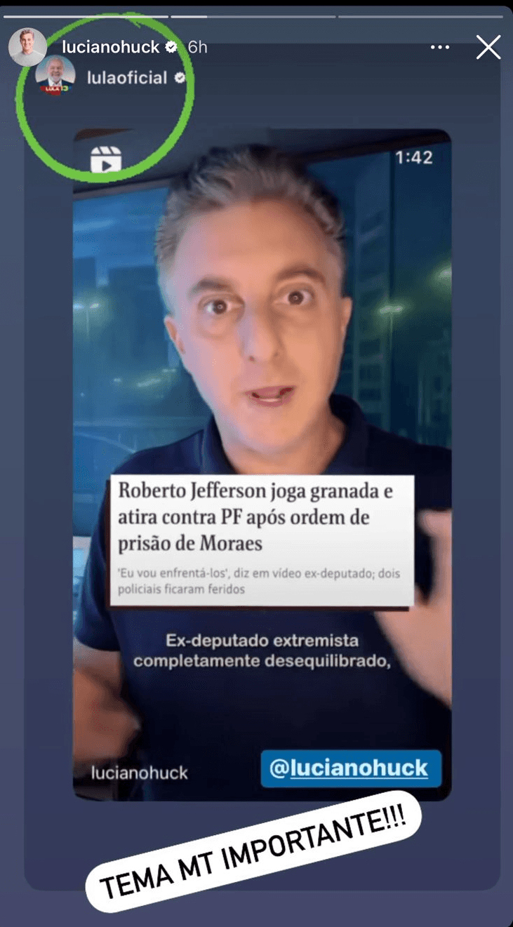 Publicação de Luciano Huck (Foto: Divulgação) Publicação de Luciano Huck (Foto: Divulgação)