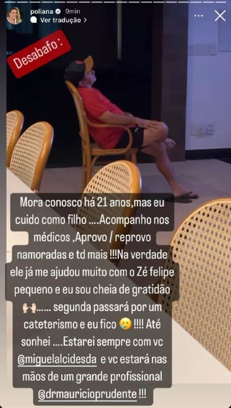 Poliana Rocha demonstrou gratidão pela vida de seu funcionário e revelou procedimento cirúrgico (Foto: Reprodução/ Instagram) Poliana Rocha demonstrou gratidão pela vida de seu funcionário e revelou procedimento cirúrgico (Foto: Reprodução/ Instagram)