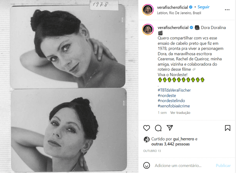 Vera Fisher postou um TBT que tirou o fôlego dos seus seguidores (Foto Reprodução/Instagram) Vera Fisher postou um TBT que tirou o fôlego dos seus seguidores (Foto Reprodução/Instagram)