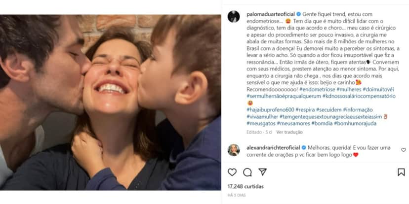 Paloma Duarte, que fez novelas na Globo, revelou diagnóstico (Foto: Reprodução/Instagram) Paloma Duarte, que fez novelas na Globo, revelou diagnóstico (Foto: Reprodução/Instagram)