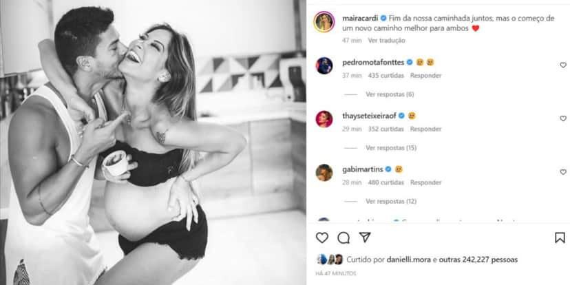 Maíra Cardi anunciou término com Arthur Aguiar (Foto: Reprodução/Instagram) Maíra Cardi anunciou término com Arthur Aguiar (Foto: Reprodução/Instagram)
