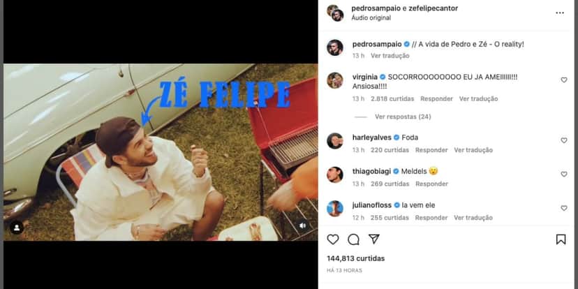 De acordo com anúncio, reality de Zé Felipe e Pedro Sampaio estreia em outubro (Reprodução) De acordo com anúncio, reality de Zé Felipe e Pedro Sampaio estreia em outubro (Reprodução)