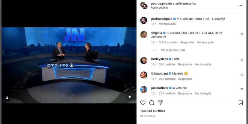 De acordo com anúncio, reality de Zé Felipe e Pedro Sampaio estreia em outubro (Reprodução) De acordo com anúncio, reality de Zé Felipe e Pedro Sampaio estreia em outubro (Reprodução)