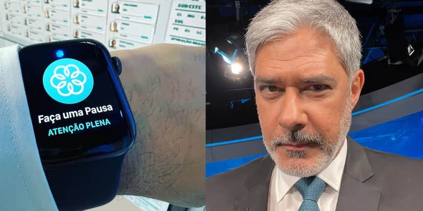 Relógio de William Bonner pede para ele fazer uma pausa do meio da cobertura das eleições (Reprodução: Instagram) Relógio de William Bonner pede para ele fazer uma pausa do meio da cobertura das eleições (Reprodução: Instagram)
