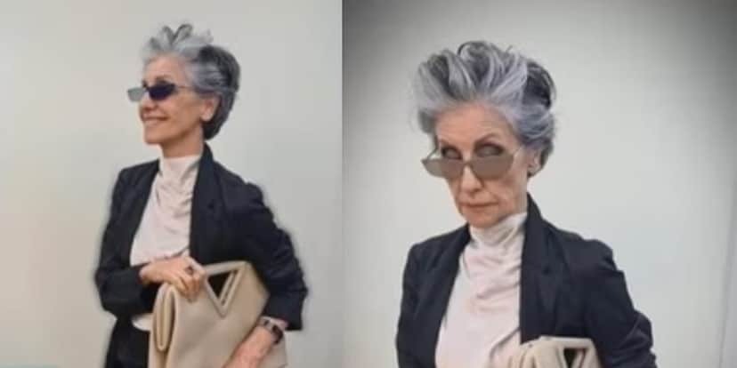 Cássia Kis caracteriaza com sua nova personagem em 'Travessia' (Reprodução: Montagem TV Foco) Cássia Kis caracteriaza com sua nova personagem em 'Travessia' (Reprodução: Montagem TV Foco)