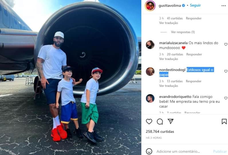 Gusttavo Lima surge em clique raro ao lado dos filhos e repercute na web (Foto: Reprodução/Instagram) Gusttavo Lima surge em clique raro ao lado dos filhos e repercute na web (Foto: Reprodução/Instagram)
