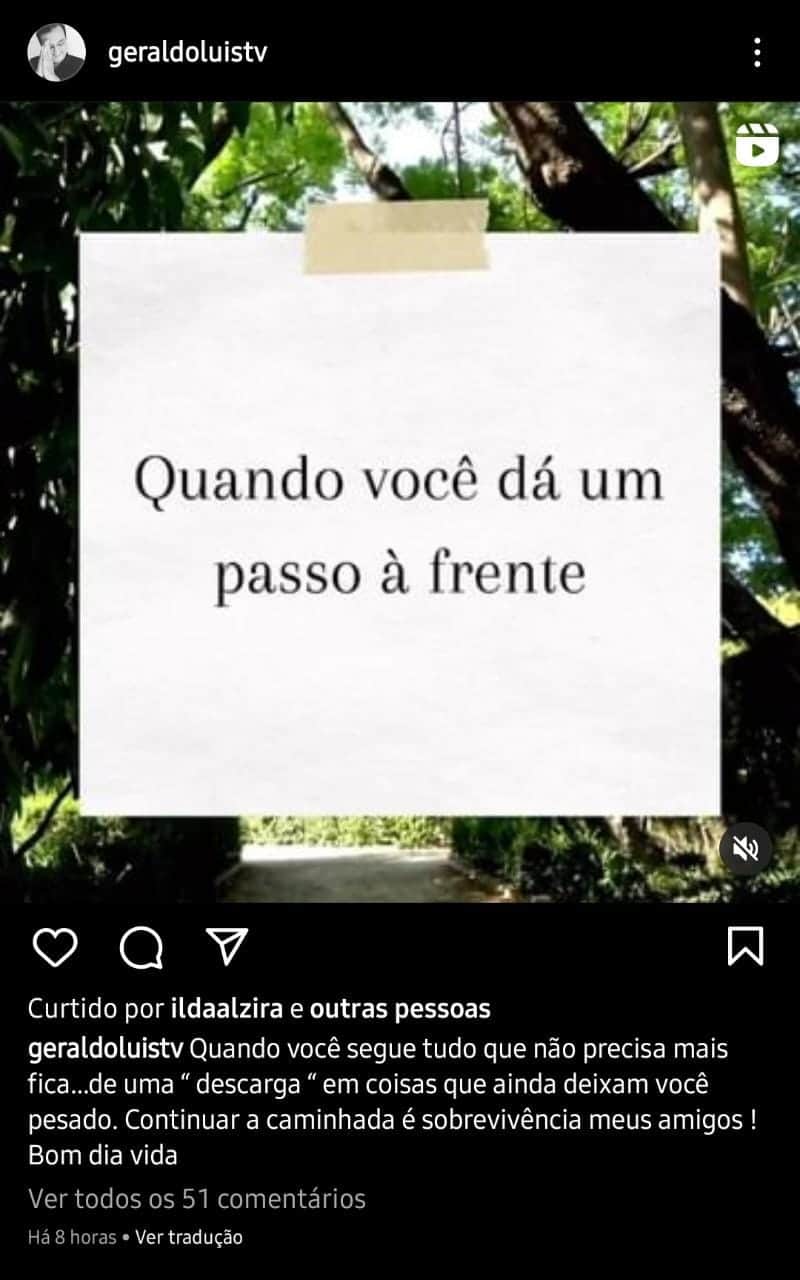 Publicação de Geraldo Luís (Foto: Divulgação) Publicação de Geraldo Luís (Foto: Divulgação)