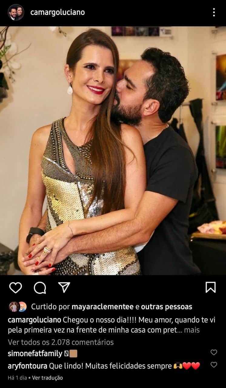 Publicação de Luciano Camargo (Foto: Reprodução/ Instagram) Publicação de Luciano Camargo (Foto: Reprodução/ Instagram)