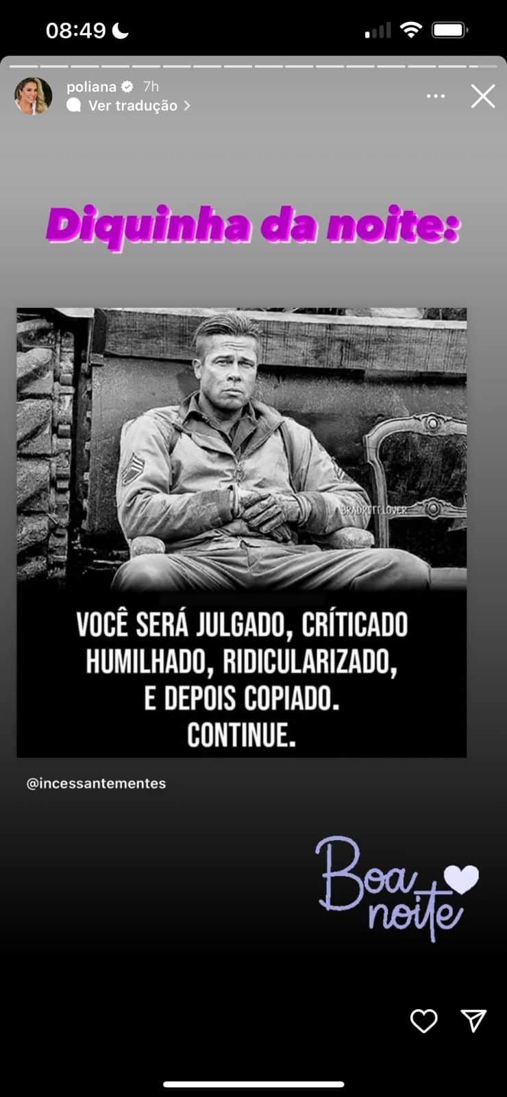 Poliana Rocha compartilha recado sugestivo após briga com João Guilherme (Foto Reprodução/Instagram) Poliana Rocha compartilha recado sugestivo após briga com João Guilherme (Foto Reprodução/Instagram)