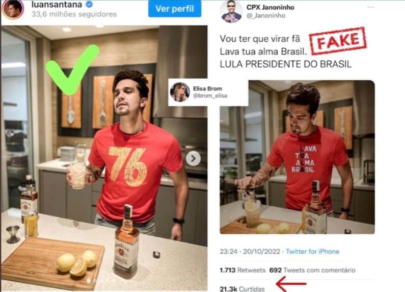 Luan Santana foi alvo de fake news (Foto: Reprodução/Twitter) Luan Santana foi alvo de fake news (Foto: Reprodução/Twitter)