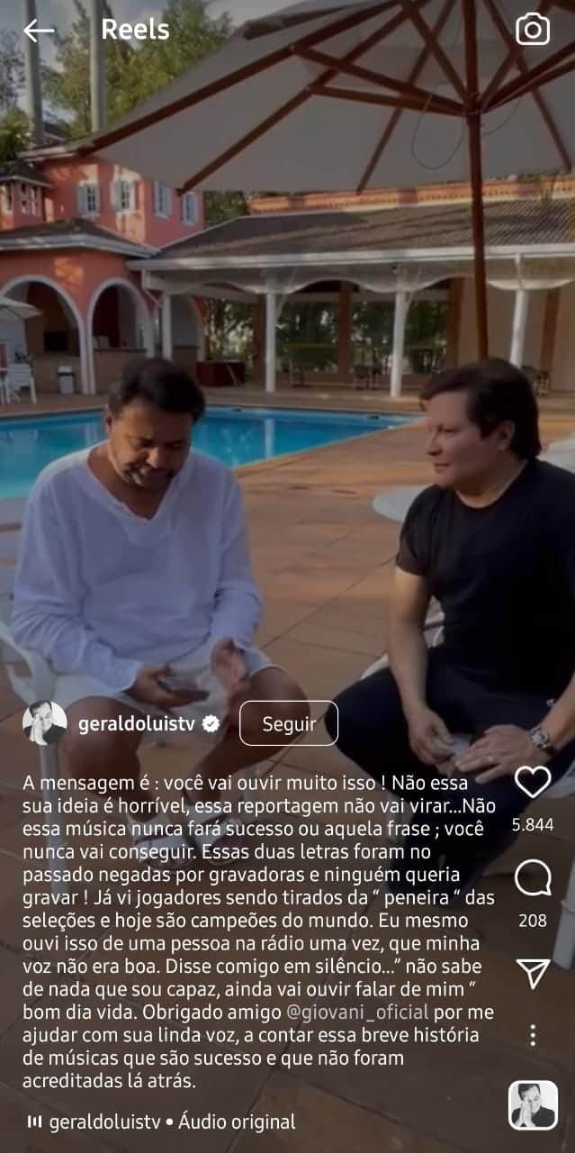 Publicação Geraldo Luís (Foto: Reprodução/ Instagram) Publicação Geraldo Luís (Foto: Reprodução/ Instagram)