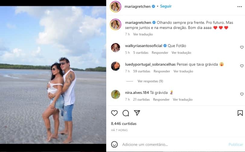 Gretchen e o marido, Esdras Souza, surgem em foto enigmática e geram especulação de uma possível gravidez nos fãs (Foto: Reprodução/Instagram) Gretchen e o marido, Esdras Souza, surgem em foto enigmática e geram especulação de uma possível gravidez nos fãs (Foto: Reprodução/Instagram)