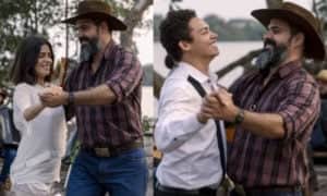 Pantanal - Em reviravolta, Alcides (Juliano Cazarré) faz as pazes com Guta (Julia Dalavia) e leva Zaquieu (Silvero Pereira) à loucura (Foto: Reprodução / Globo) Pantanal - Em reviravolta, Alcides (Juliano Cazarré) faz as pazes com Guta (Julia Dalavia) e leva Zaquieu (Silvero Pereira) à loucura (Foto: Reprodução / Globo)