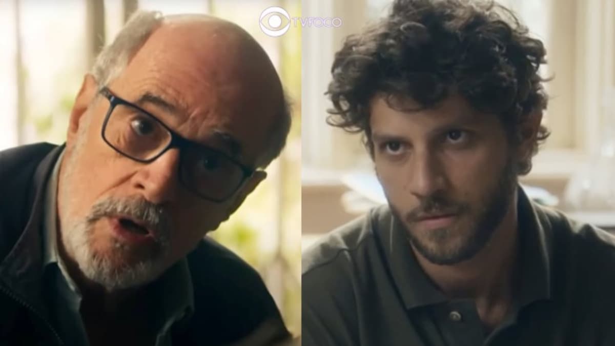 Travessia - Após trairagem de Ari (Chay Suede), Dante (Marcos Caruso) toma atitude bombástica e começa a chantageá-lo (Foto: Reprodução / Globo / Montagem TV Foco) Travessia - Após trairagem de Ari (Chay Suede), Dante (Marcos Caruso) toma atitude bombástica e começa a chantageá-lo (Foto: Reprodução / Globo / Montagem TV Foco)
