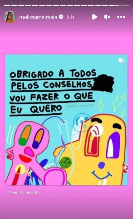 Mel Maia teria rebatido o posicionamento de Jade Picon Mel Maia teria rebatido o posicionamento de Jade Picon