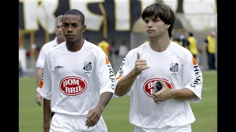 Diego e Robinho, quando jogavam no Santos (Foto: Reprodução) Diego e Robinho, quando jogavam no Santos (Foto: Reprodução)