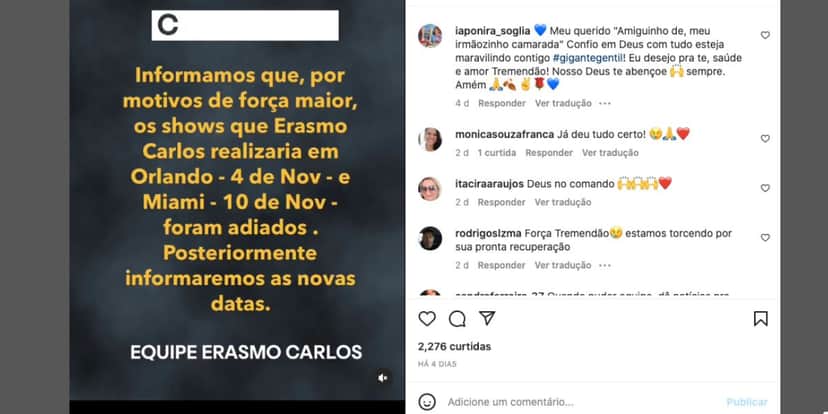 De acordo com equipe, cantor teve shows cancelados (Reprodução) De acordo com equipe, cantor teve shows cancelados (Reprodução)