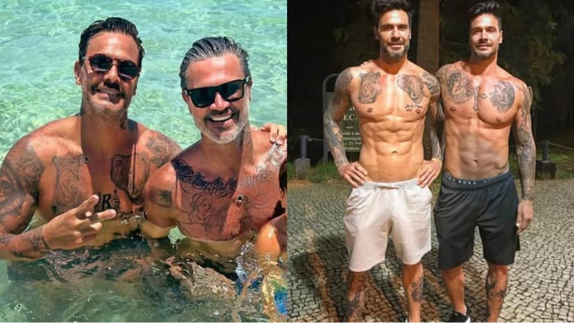 Flávio e Gustavo estão irreconhecíveis mas mantém o corpo em dia até hoje Flávio e Gustavo estão irreconhecíveis mas mantém o corpo em dia até hoje