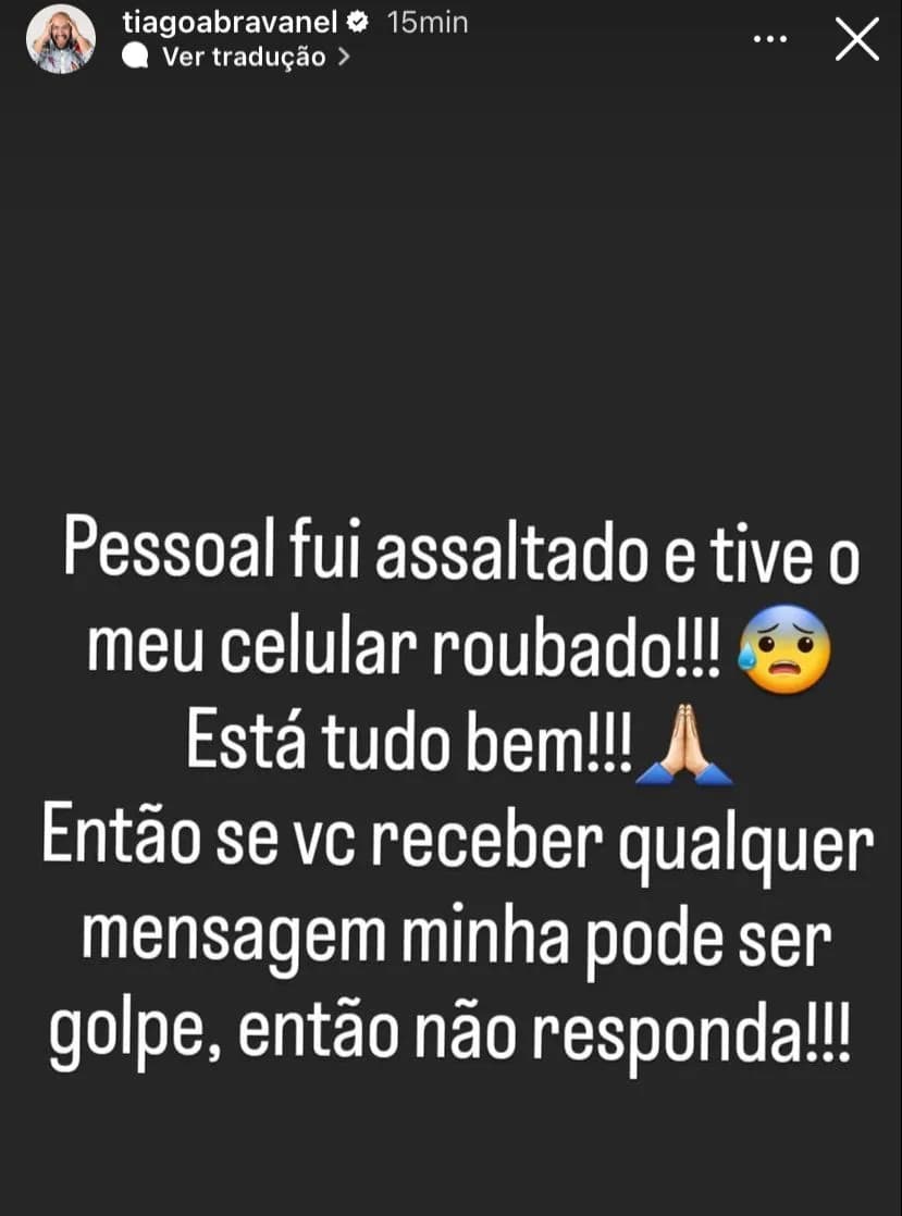 Neto de Sílvio Santos, Tiago Abravanel faz desabafo após sofrer assalto - Foto Reprodução Instagram Neto de Sílvio Santos, Tiago Abravanel faz desabafo após sofrer assalto - Foto Reprodução Instagram