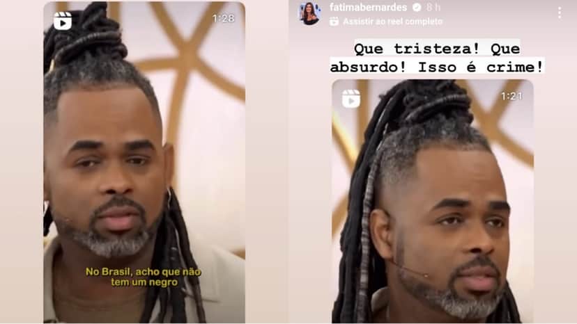 Fátima Bernardes divulga relato de Manoel Soares sobre racismo e rege publicamente na internet Fátima Bernardes divulga relato de Manoel Soares sobre racismo e rege publicamente na internet