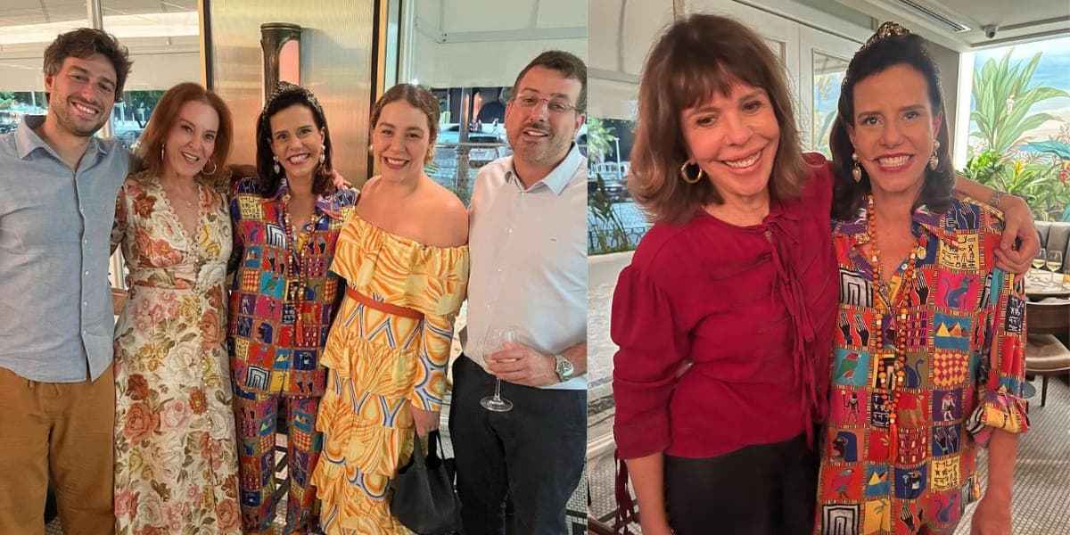 A socialite surgiu muito feliz ao lado de seus amigos e sua família na comemoração dos 56 anos (Reprodução: Instagram) A socialite surgiu muito feliz ao lado de seus amigos e sua família na comemoração dos 56 anos (Reprodução: Instagram)