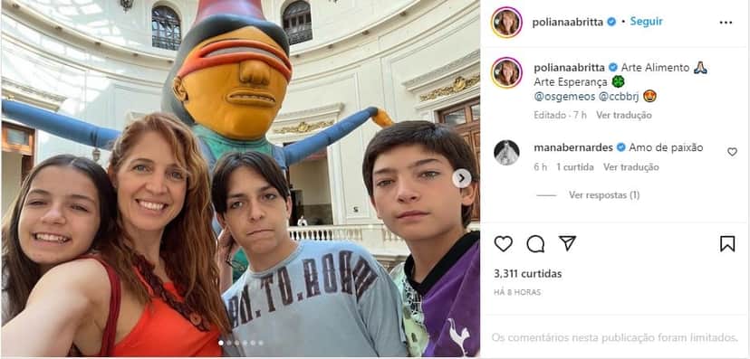 Poliana Abritta surpreende ao surgir em foto ao lado dos filhos - Foto: Reprodução Poliana Abritta surpreende ao surgir em foto ao lado dos filhos - Foto: Reprodução
