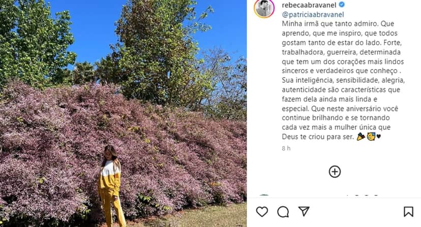 Rebeca Abravanel faz declaração para a irmã Patrícia Rebeca Abravanel faz declaração para a irmã Patrícia