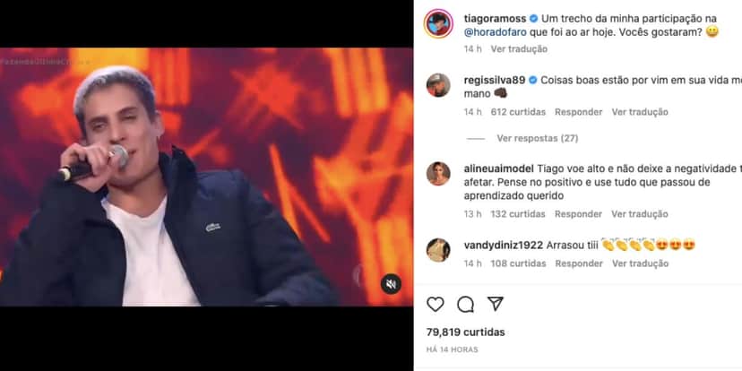 Tiago Ramos recebe segunda chance e participa de programas da Record (Reprodução) Tiago Ramos recebe segunda chance e participa de programas da Record (Reprodução)