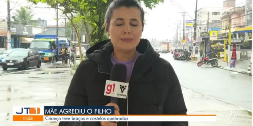 A repórter Nina Barbosa, da Globo, chorou ao vivo - Foto: Reprodução A repórter Nina Barbosa, da Globo, chorou ao vivo - Foto: Reprodução
