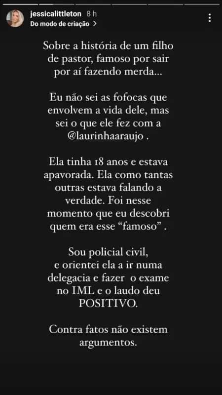 Stories de Jéssica (Foto Reprodução/Instagram) Stories de Jéssica (Foto Reprodução/Instagram)