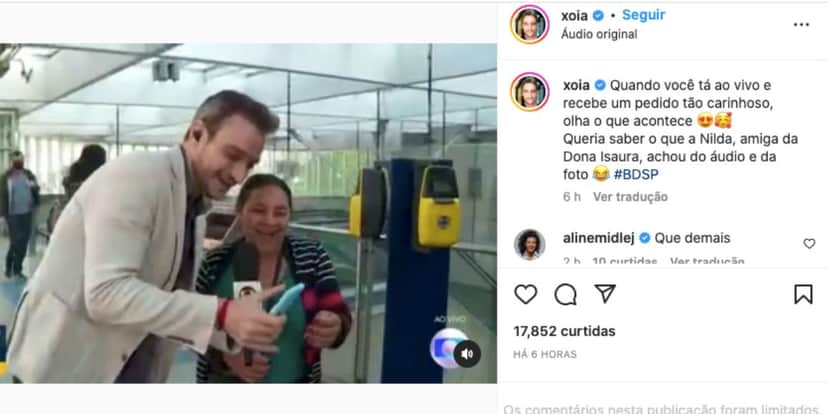 Tiago Scheuer pega celular de fã para tirar foto (Reprodução) Tiago Scheuer pega celular de fã para tirar foto (Reprodução)