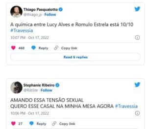 Internautas aprovaram os protagonistas de Travessia (Foto: Reprodução / Twitter) Internautas aprovaram os protagonistas de Travessia (Foto: Reprodução / Twitter)