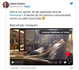Cena importante da morte de José Leôncio cortada do último capítulo de Pantanal viraliza e causa indignação: "Erro" (Foto: Reprodução / Twitter) Cena importante da morte de José Leôncio cortada do último capítulo de Pantanal viraliza e causa indignação: "Erro" (Foto: Reprodução / Twitter)
